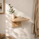 Solid oak shelf with hooks