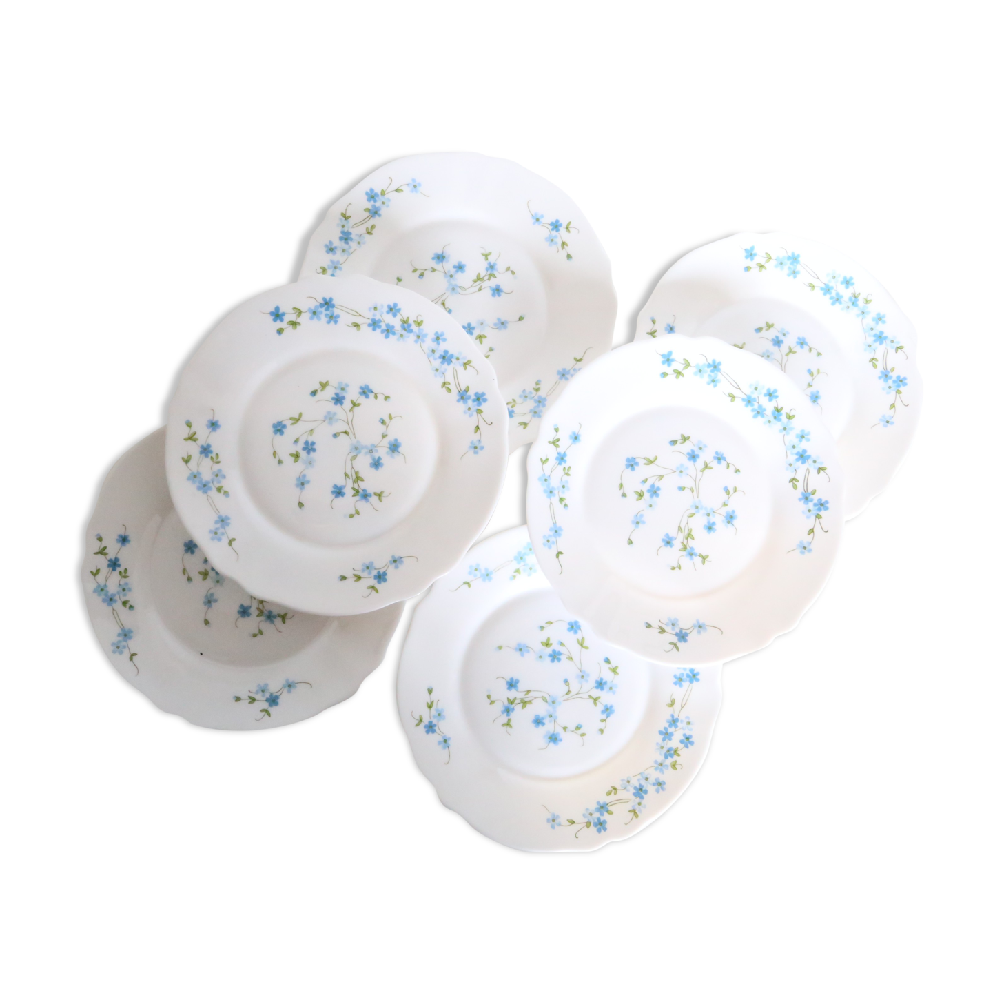 Dessert plates 6 Arcopal, Veronica pattern