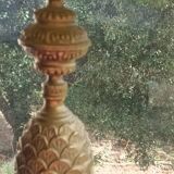 Bronze and marble pineapple lamp, vintage 1960s/70s.