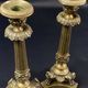 Pair of gilt and chiseled bronze candlesticks from the Restoration period