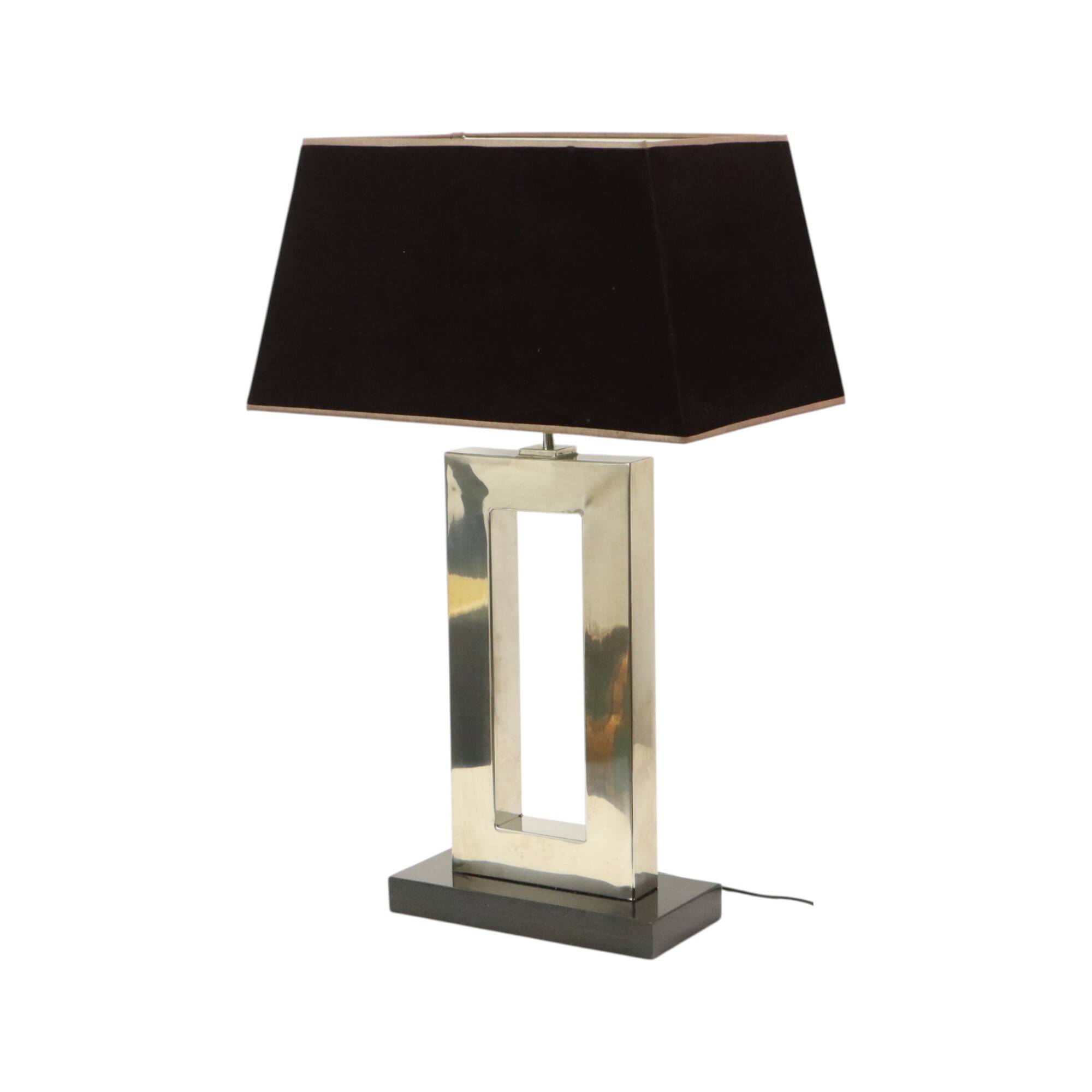 Lampe de table design Eichholtz Arlington en acier inoxydable avec base en granit 72 cm