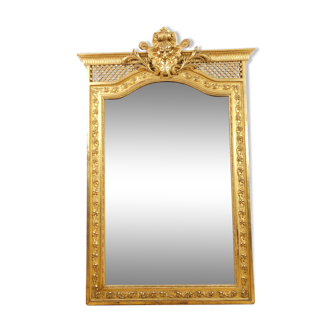 Antique fireplace mirror Napoleon III gilt wood nineteenth 98x146cm