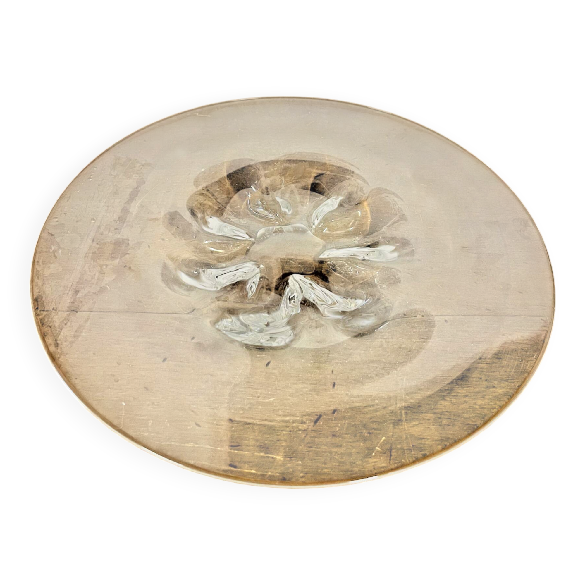 Large transparent glass dish Edvard Hald for ORREFORS