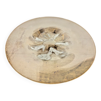 Large transparent glass dish Edvard Hald for ORREFORS