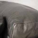 Moroso sofa set and armchairs in black leather, 1984