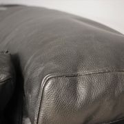 Moroso sofa set and armchairs in black leather, 1984