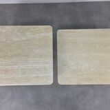 Travertine coffee table set, sofa tips