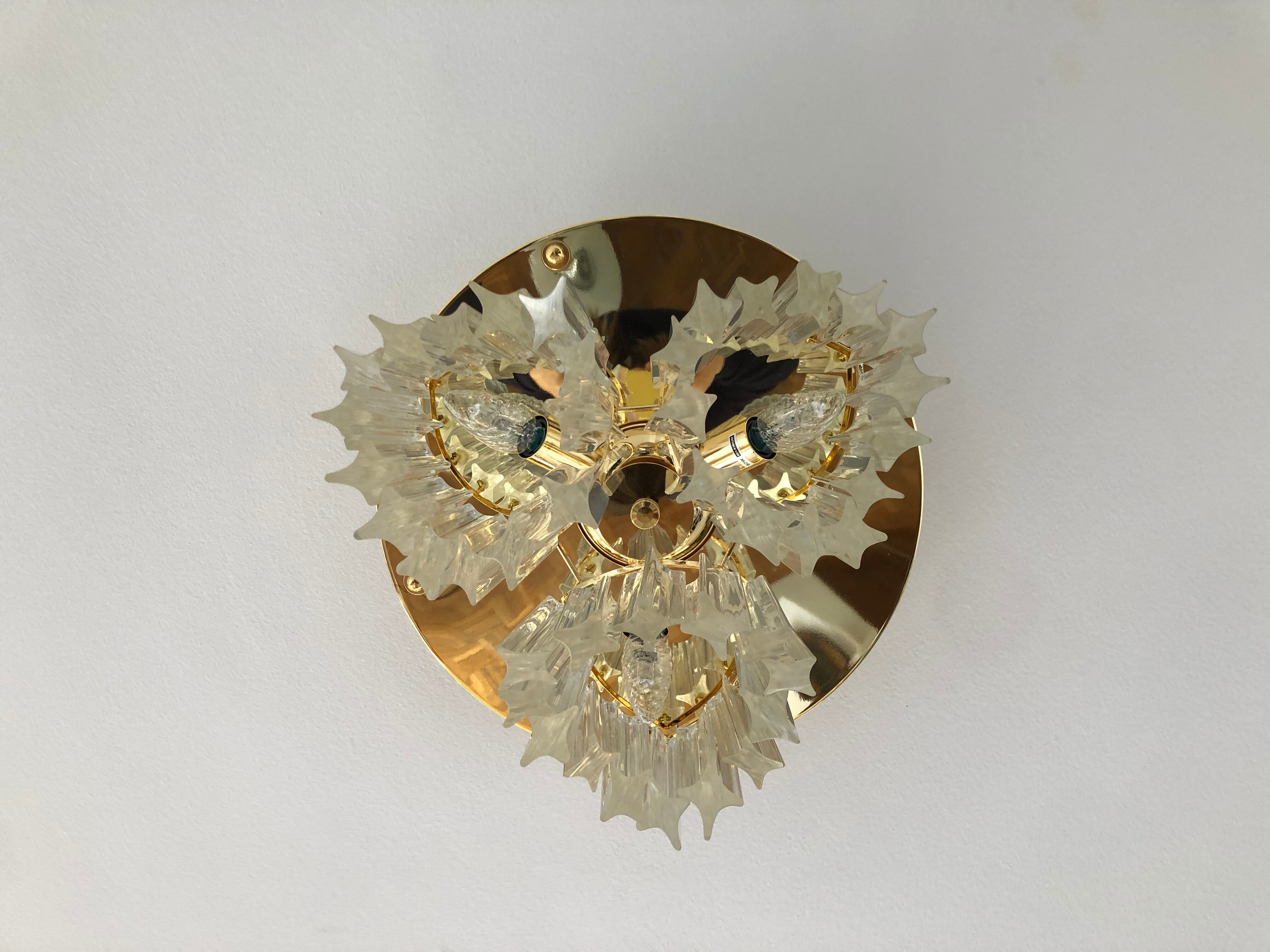Novaresi Murano glass ceiling lamp, 1970