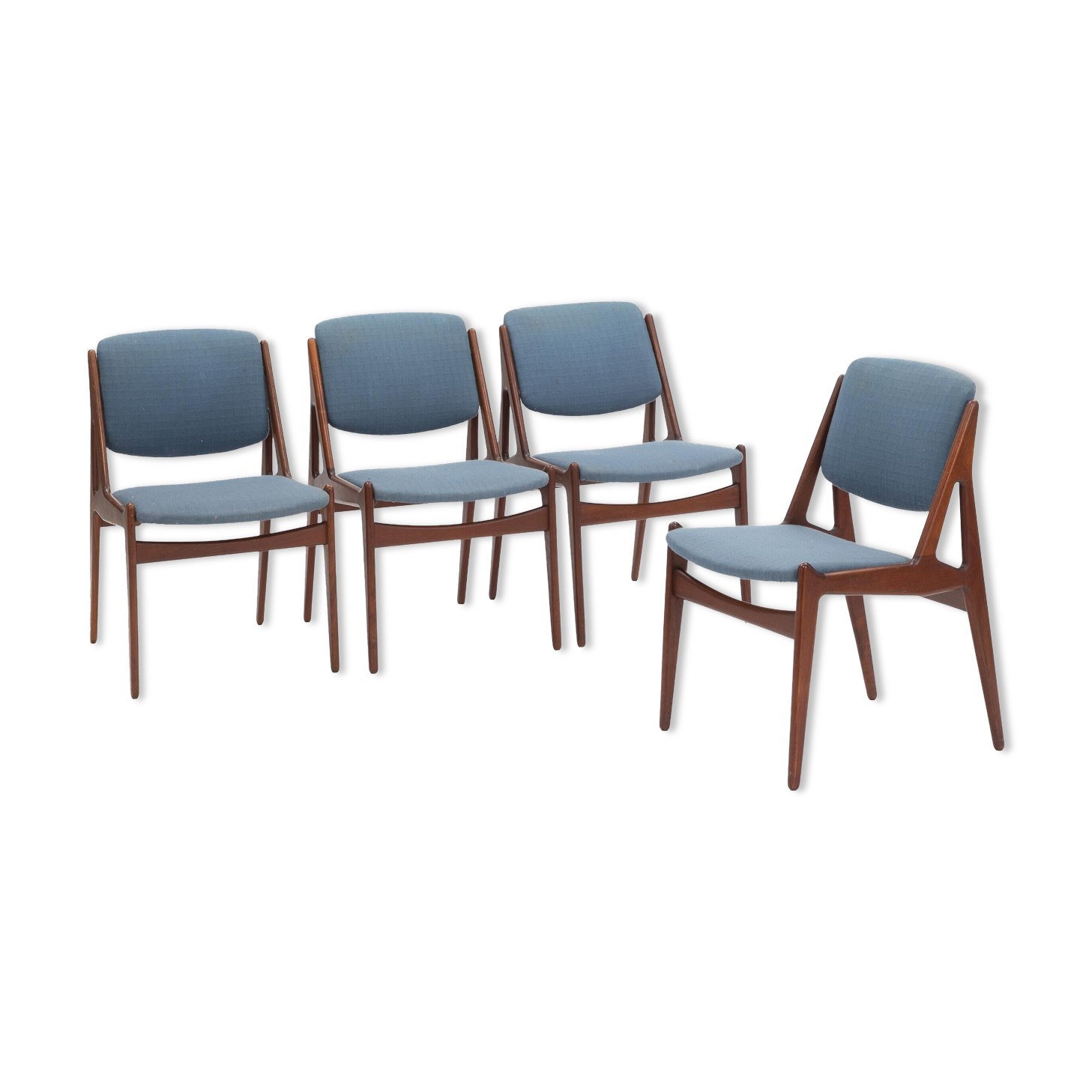 4 Danish Dining Chairs by Arne Vodder Model Ella 1960s
