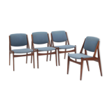 4 Danish Dining Chairs by Arne Vodder Model Ella 1960s