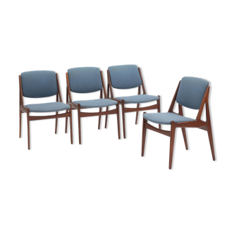 4 Danish Dining Chairs by Arne Vodder Model Ella 1960s