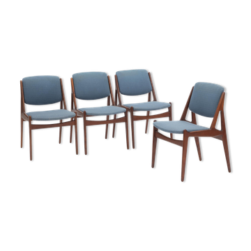 4 Danish Dining Chairs by Arne Vodder Model Ella 1960s