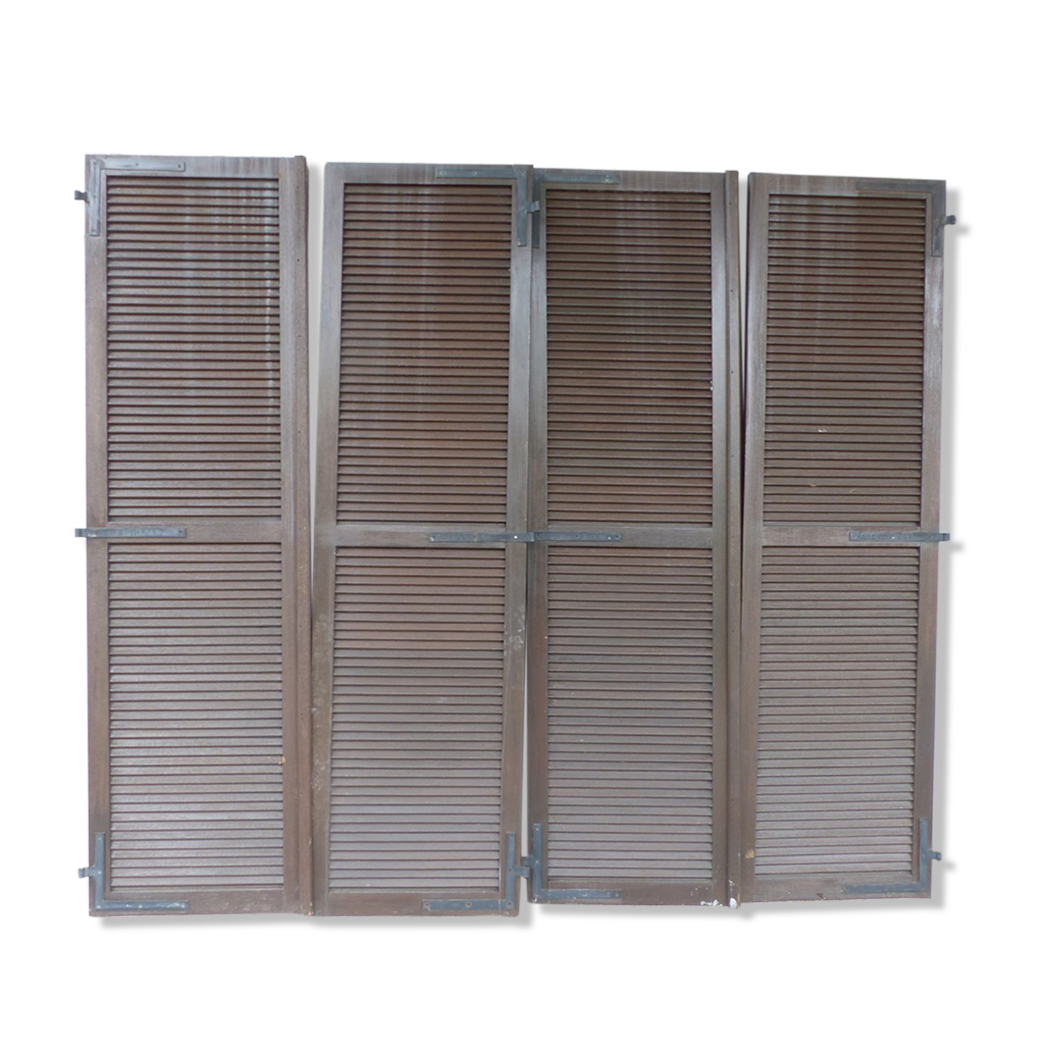 Suite of 4 wooden shutters L 69.5 x H 247 cm