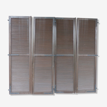 Suite of 4 wooden shutters L 69.5 x H 247 cm