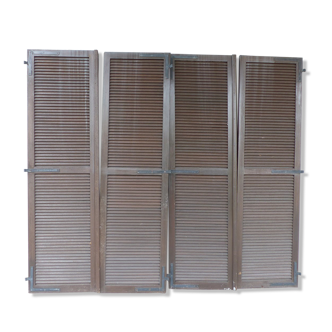 Suite de 4 volets persiennes en bois L 69.5 x H 247 cm