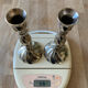 Twisted candlesticks in silver brass early twentieth century