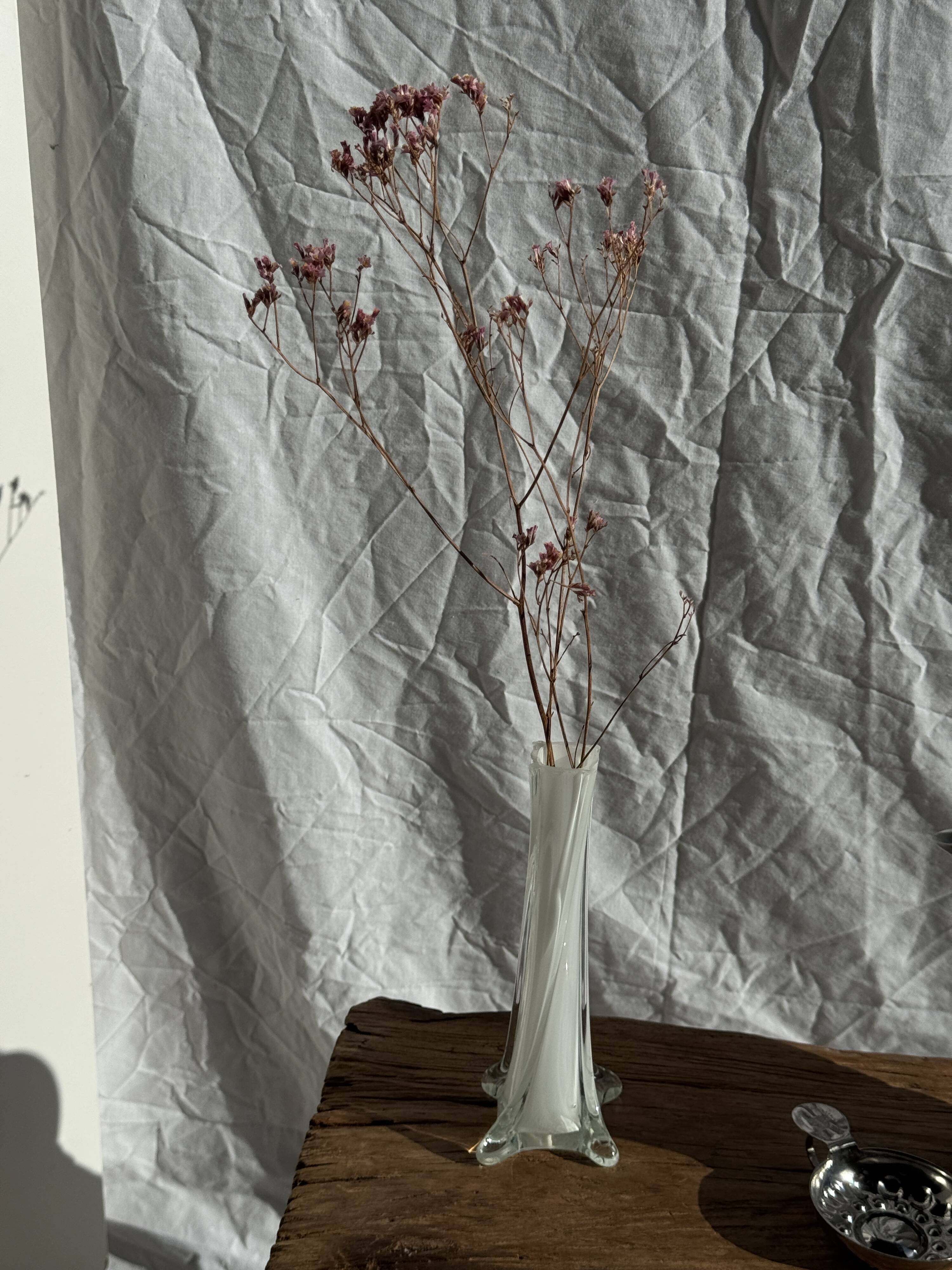 White glass bud vase