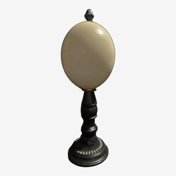 Cabinet of Curiosities ostrich egg Struthio camelus on pedestal