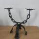 Brutalist wrought iron chandelier