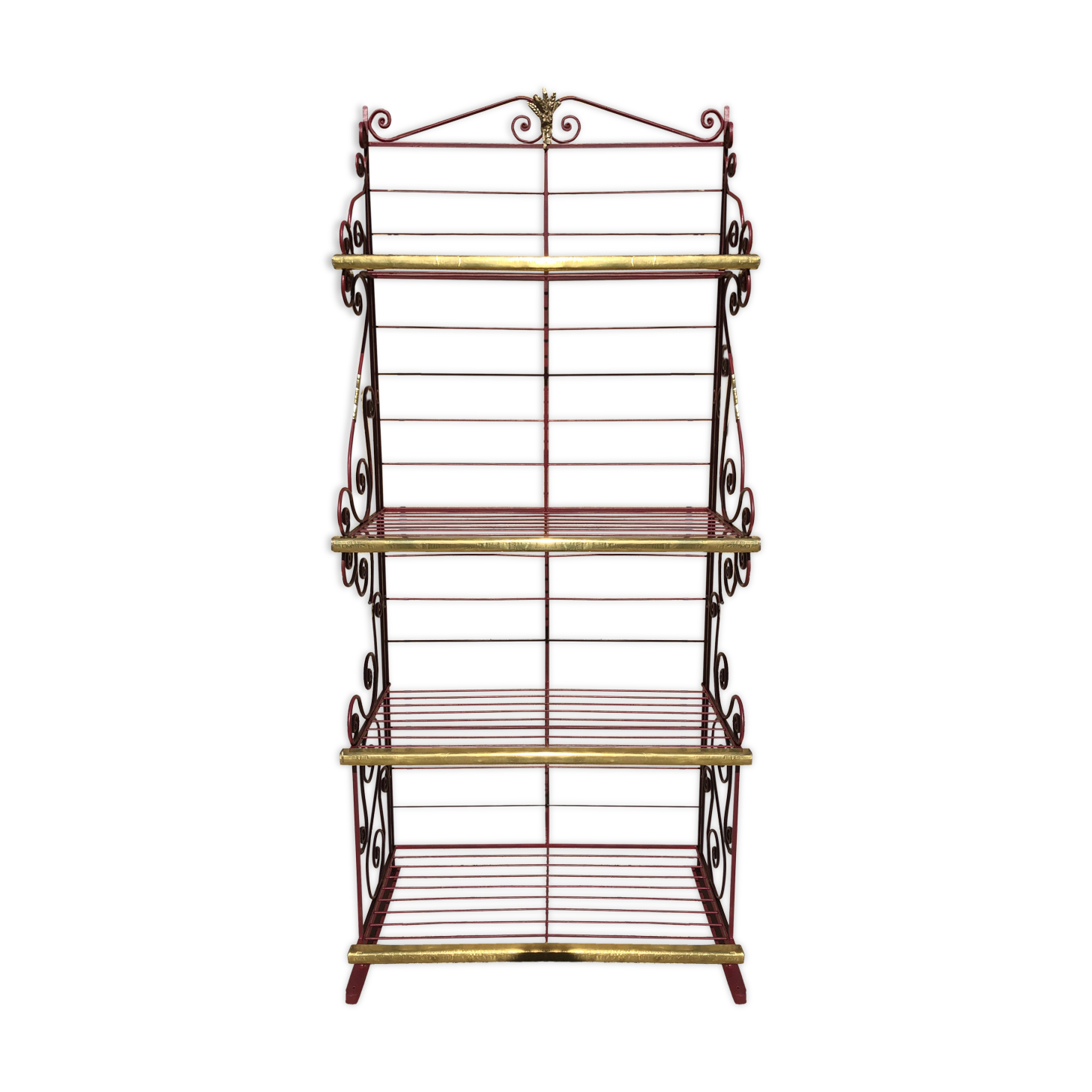 Old baker's grid, dating back to the early 20th century, made of wrought iron and brass