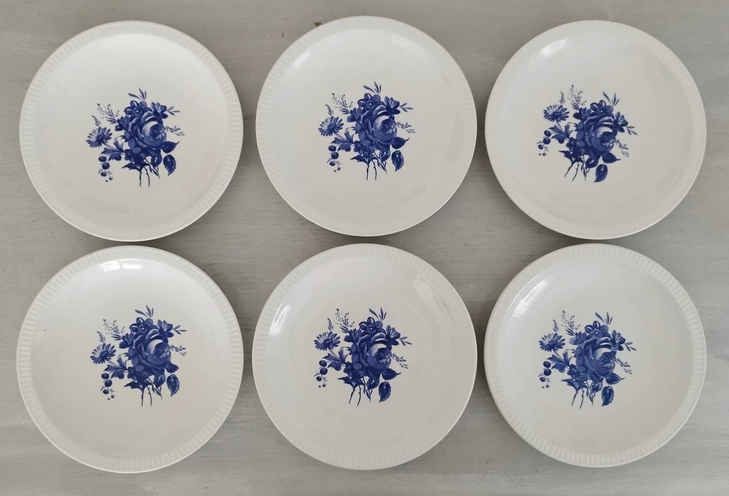 Old Earthenware Dinner Plates Sarreguemines Riva Bella Vintage