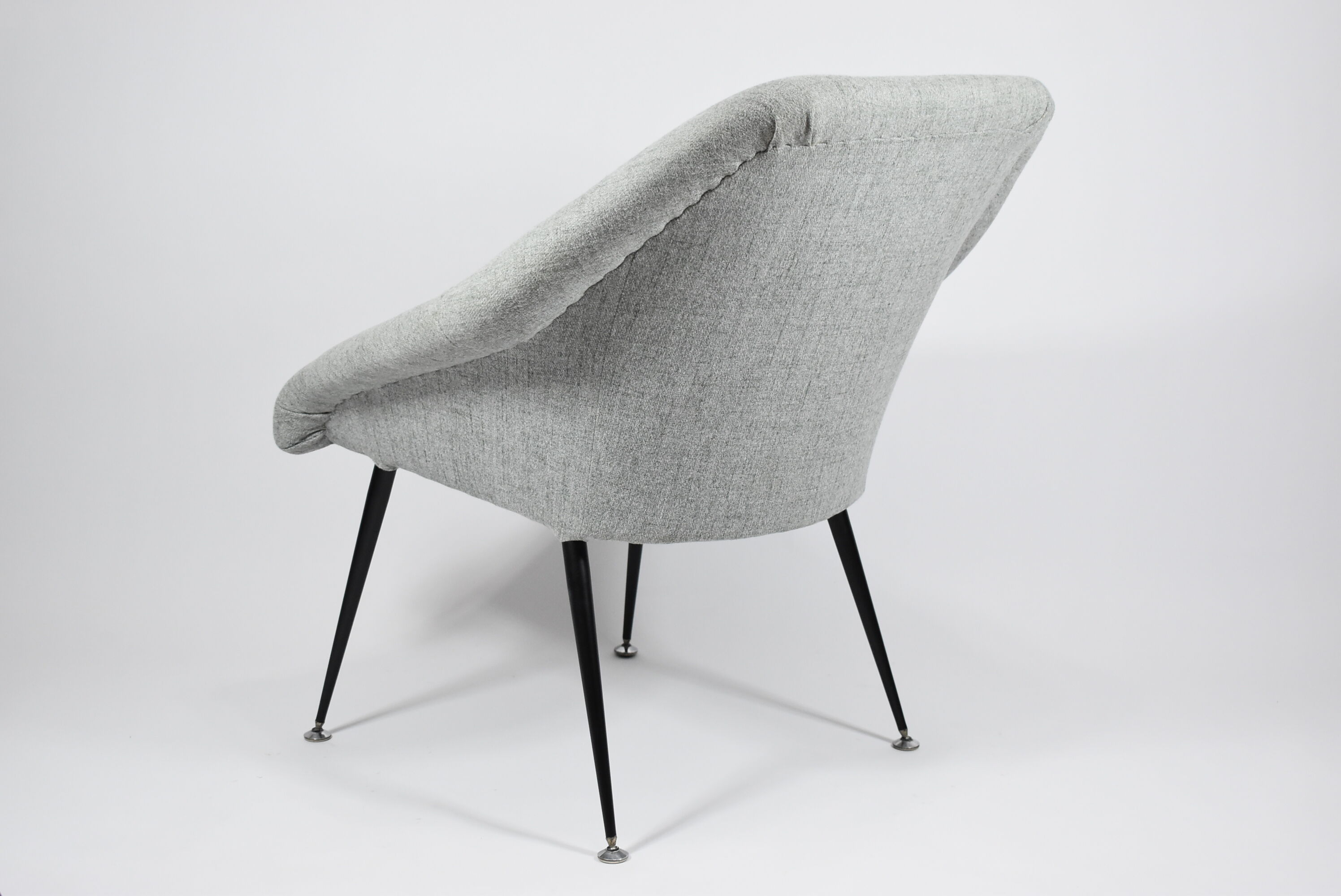 Fauteuil Eva, restauré, années 1960, gris