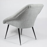 Fauteuil Eva, restauré, années 1960, gris
