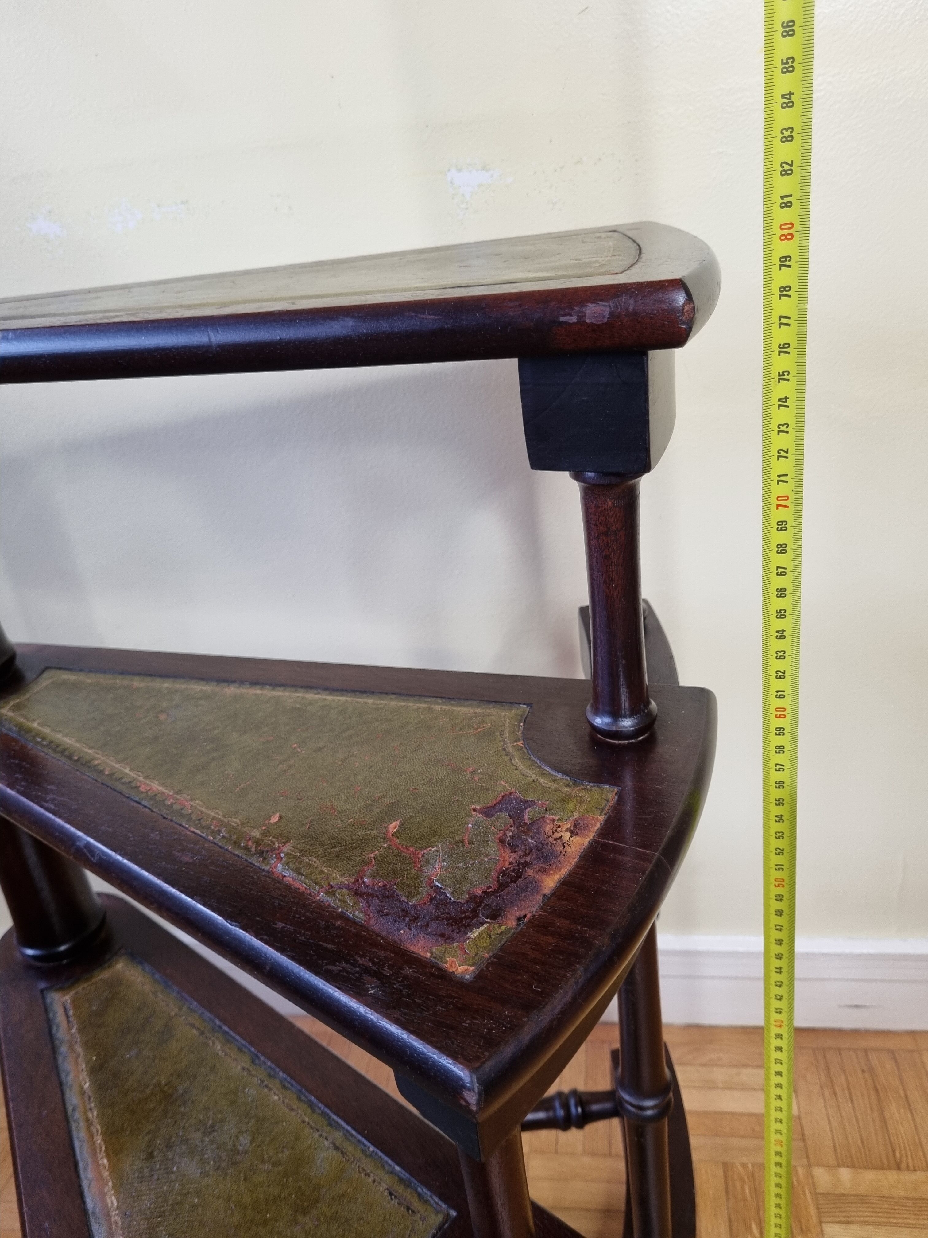 Victorian-style mahogany style library staircase circa 1900