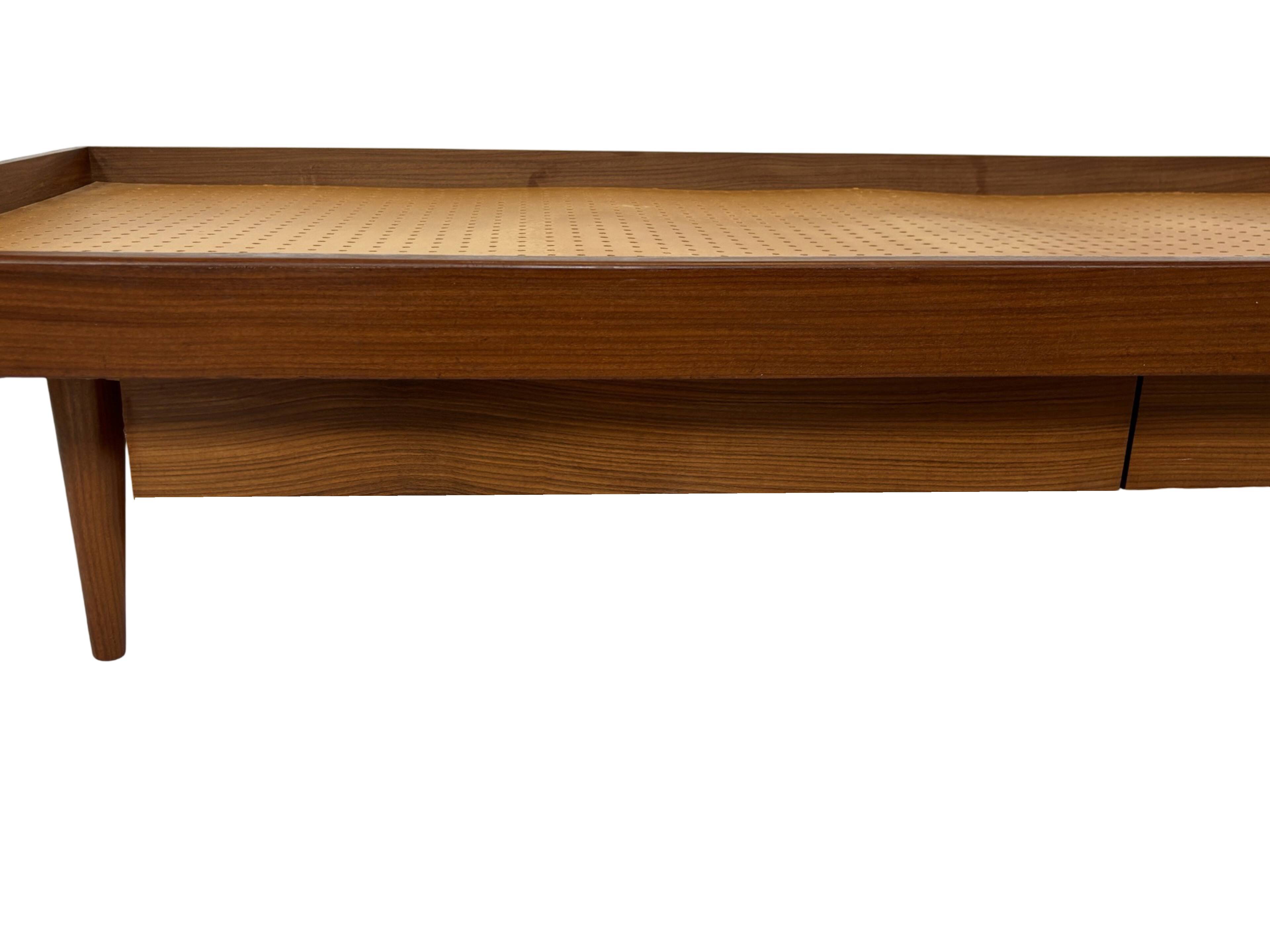 Vintage mid century daybed teak design with drawers