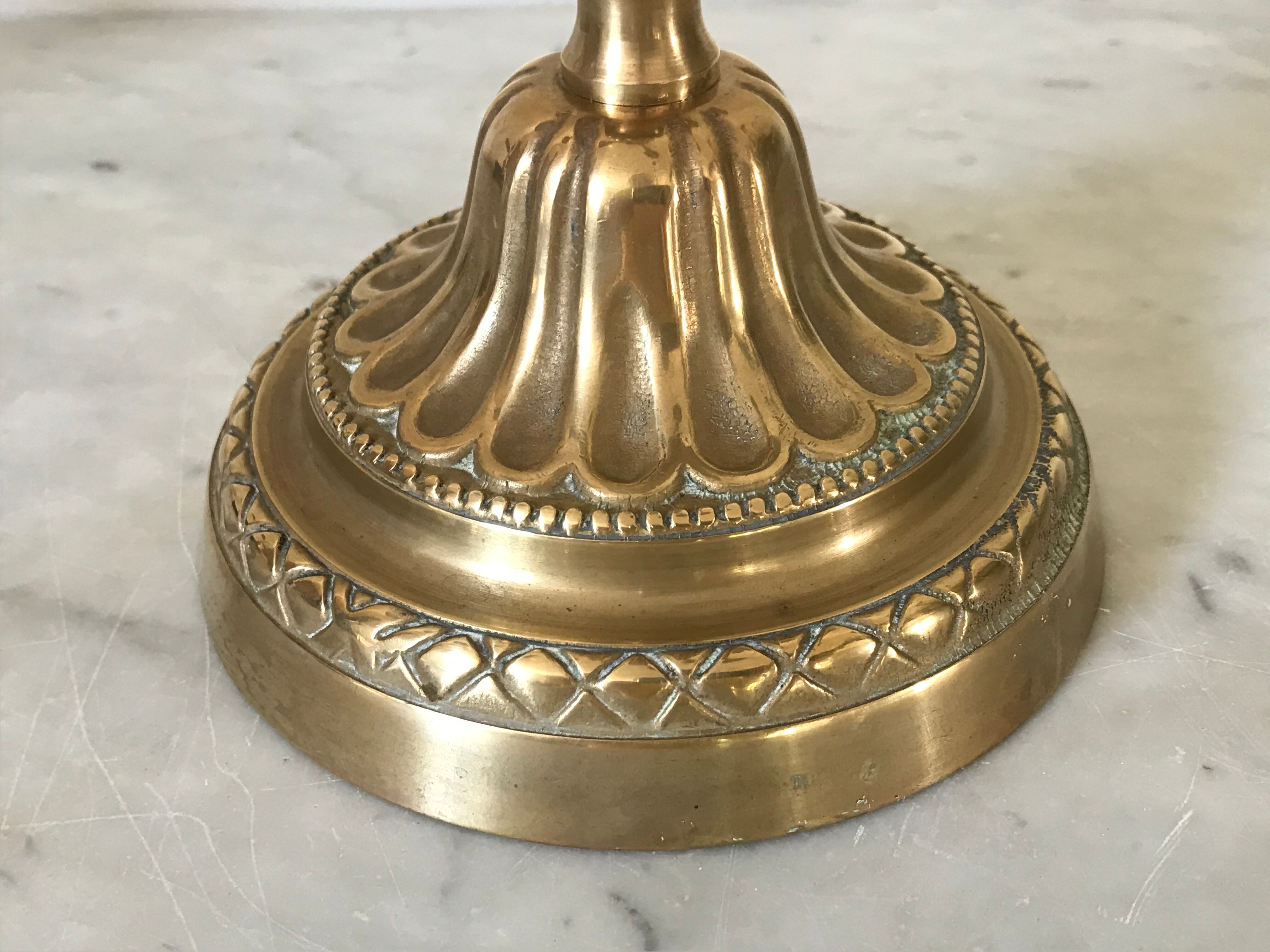 Pair of golden bronze candlesticks