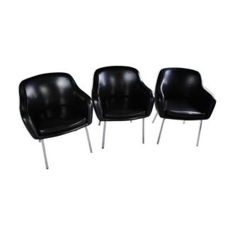 Suite of 3 armchairs conference