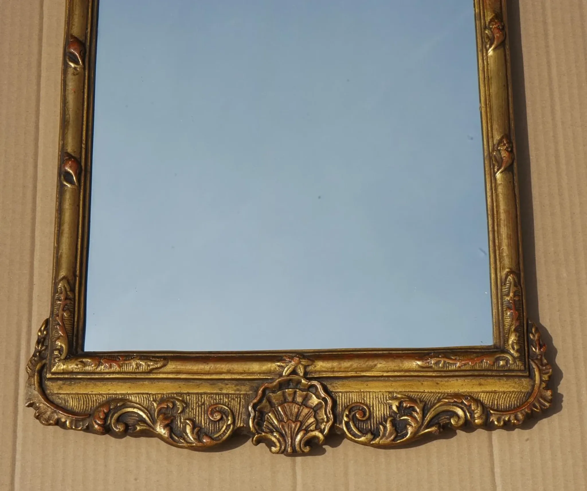 George III Chippendale Style Antique Gilded Wall Mirror
