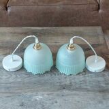 Pair vintage pendant lamp