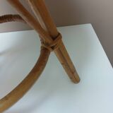 Vintage rattan tripod coffee table