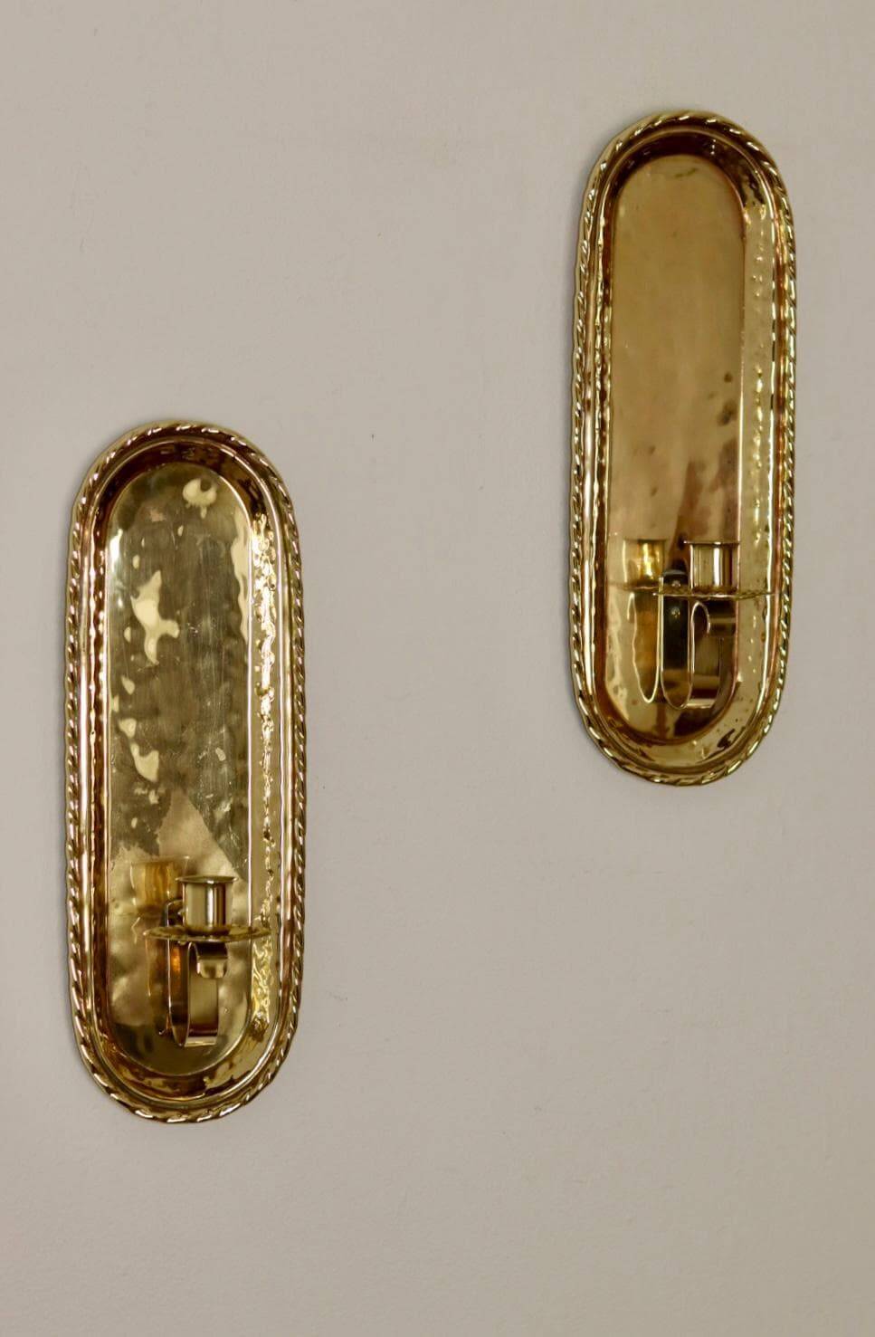 Pair of Mid-Century Swedish Brass Sconces