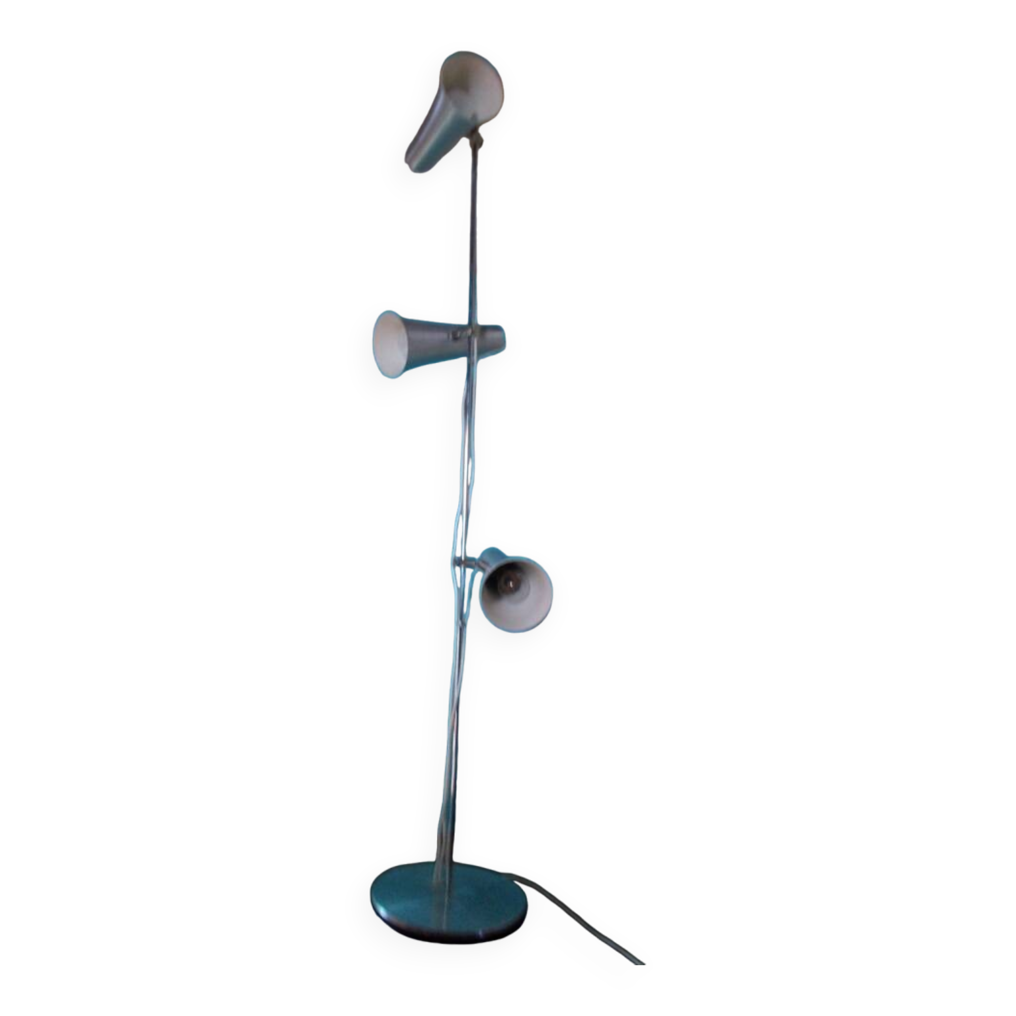 70s floor lamp in brushed aluminum