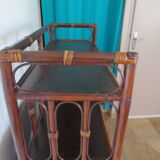 Support buffet bibus woven rattan 2 doors in caning - vintage 60s/70s