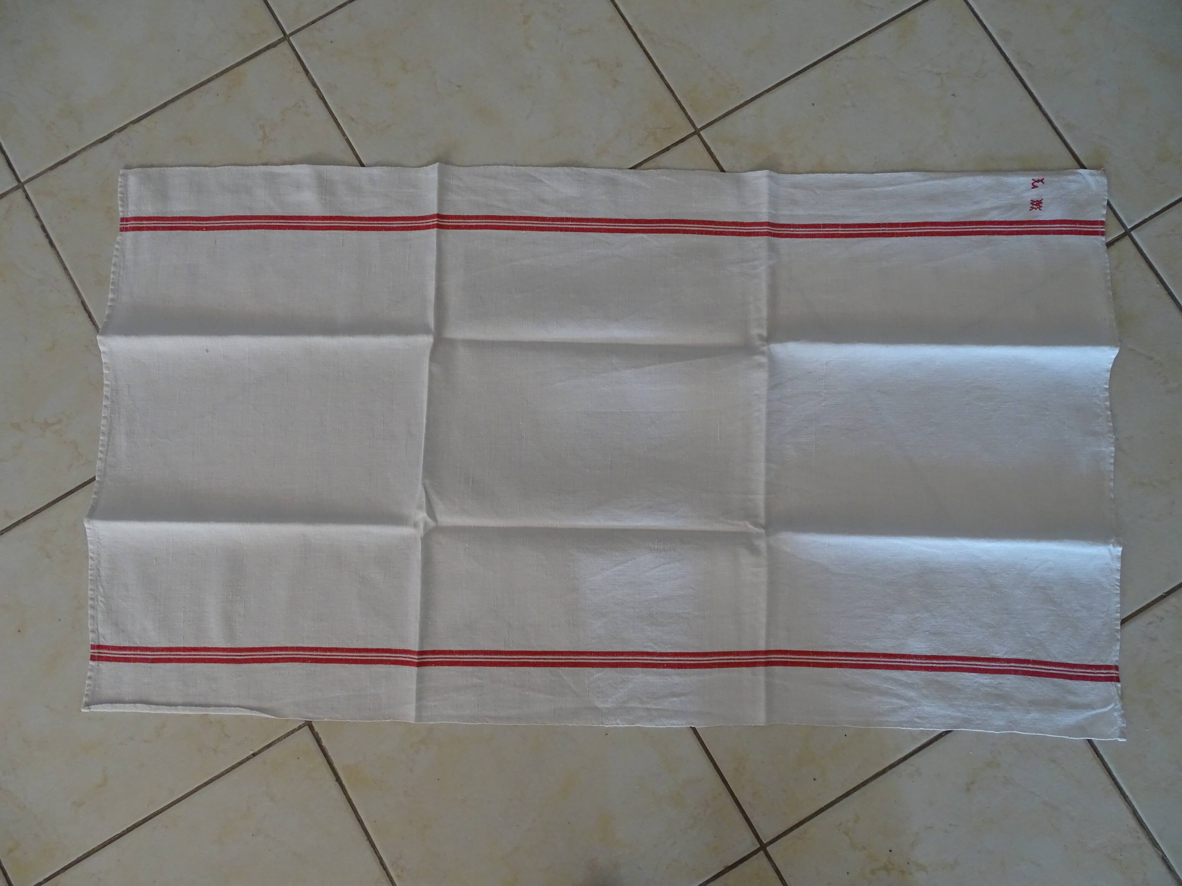 Lot 6 old cotton towels monogrammed LM