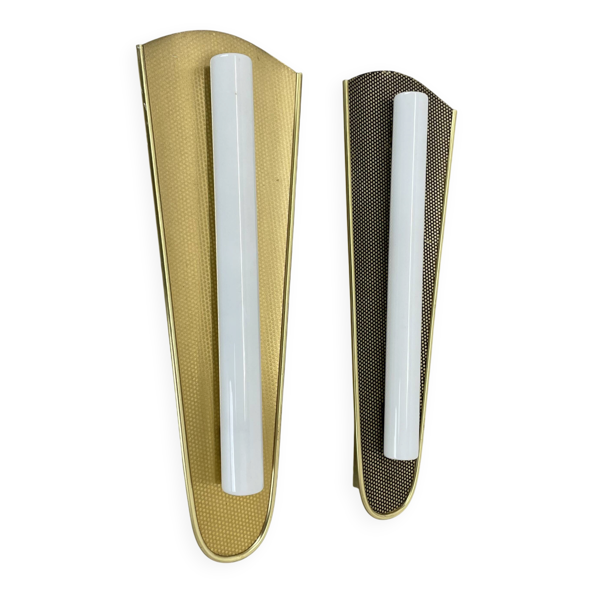 Set of 2 large 37 cm honeycomb theatre wall light elements, Germany, 1950