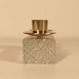 Vintage antique candle holder in molded and gilded glass