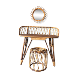 Vintage rattan dressing table 1960
