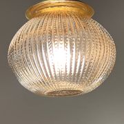 Grande suspension cascade verres de Murano ambrés et opalines