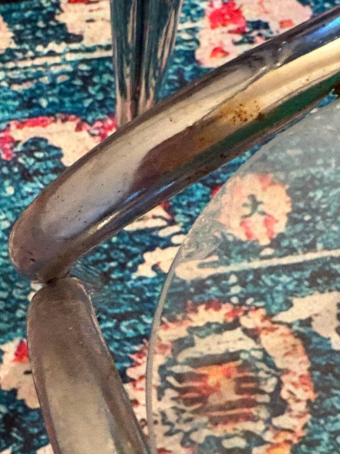 Duo de tables chrome  et verre