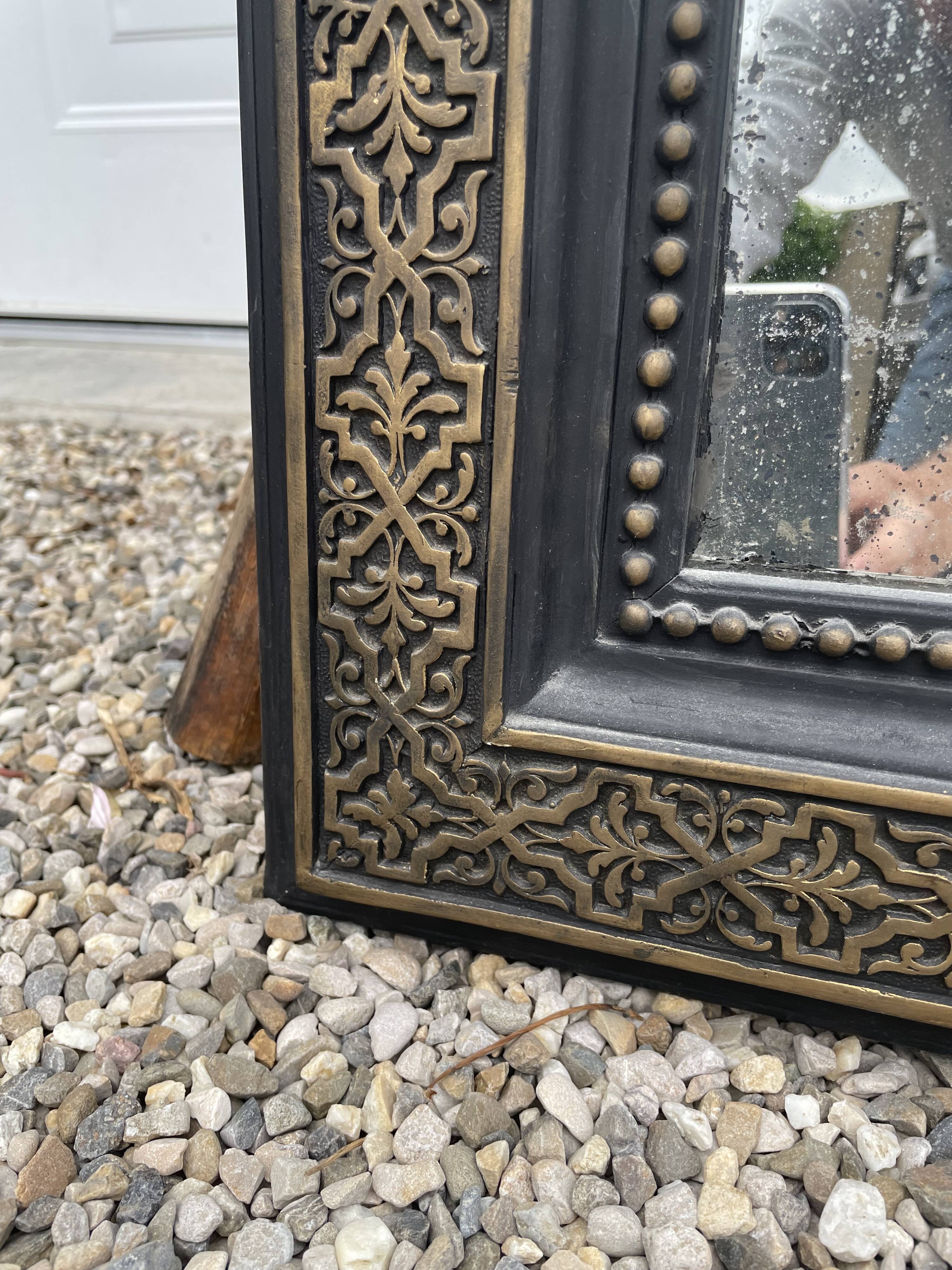 Mirror era Napoleon III gilded and blackened wood  - 141x100cm