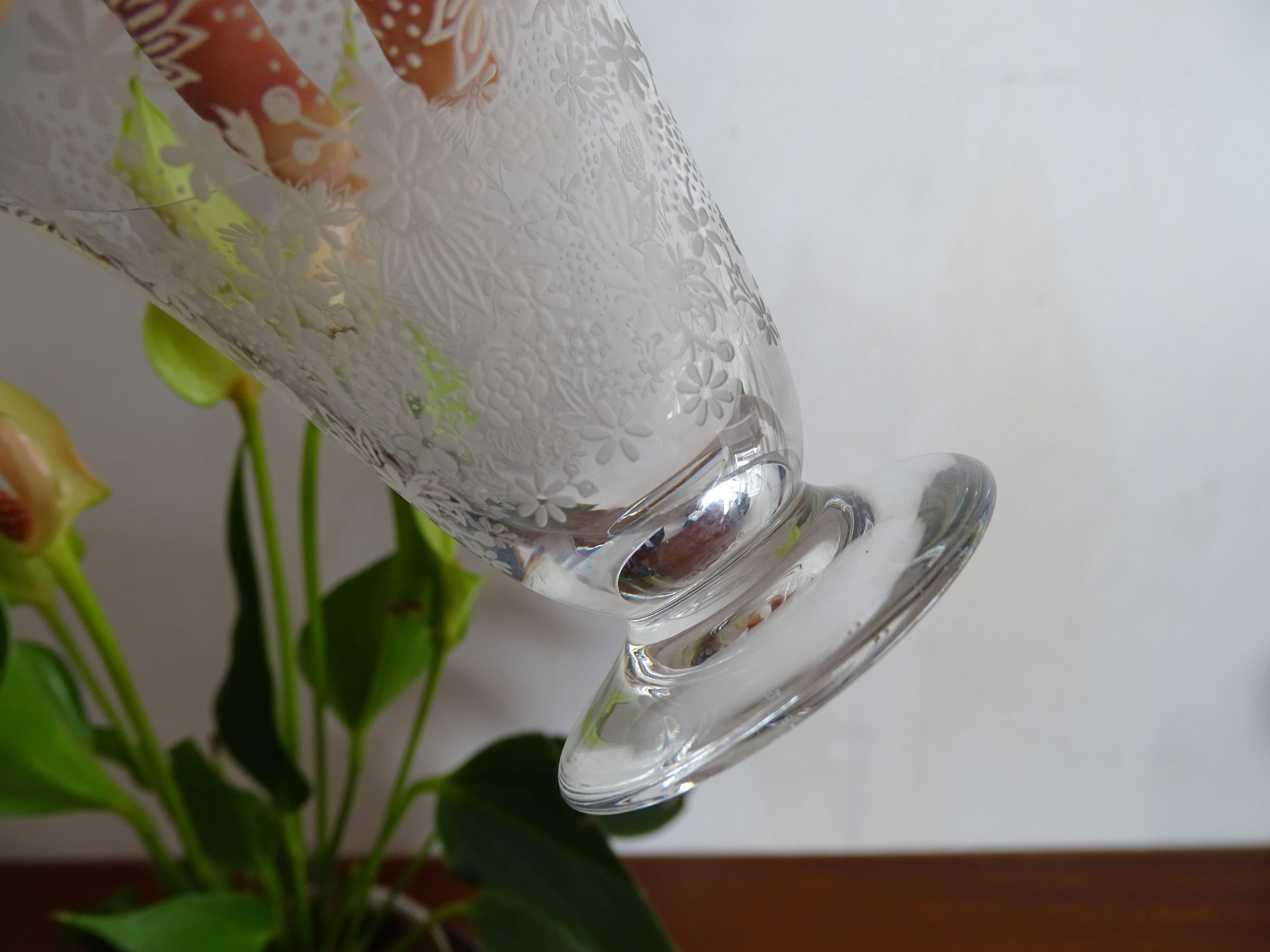 Wine glass crystal Baccarat Elisabeth Millefiori signed