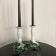 Pair of white candle holders, Limoges porcelain