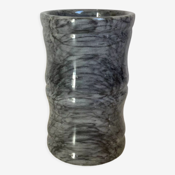 Vase pot à crayons marbre gris noir