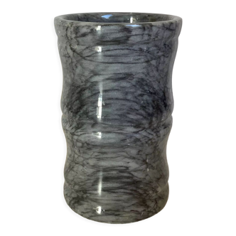 Grey black marble pencil pot vase