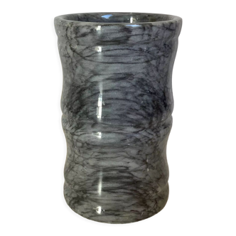 Pencil pot vase marble gray black
