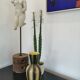 Vase céramique jaune et noir signé saint clément, années 50